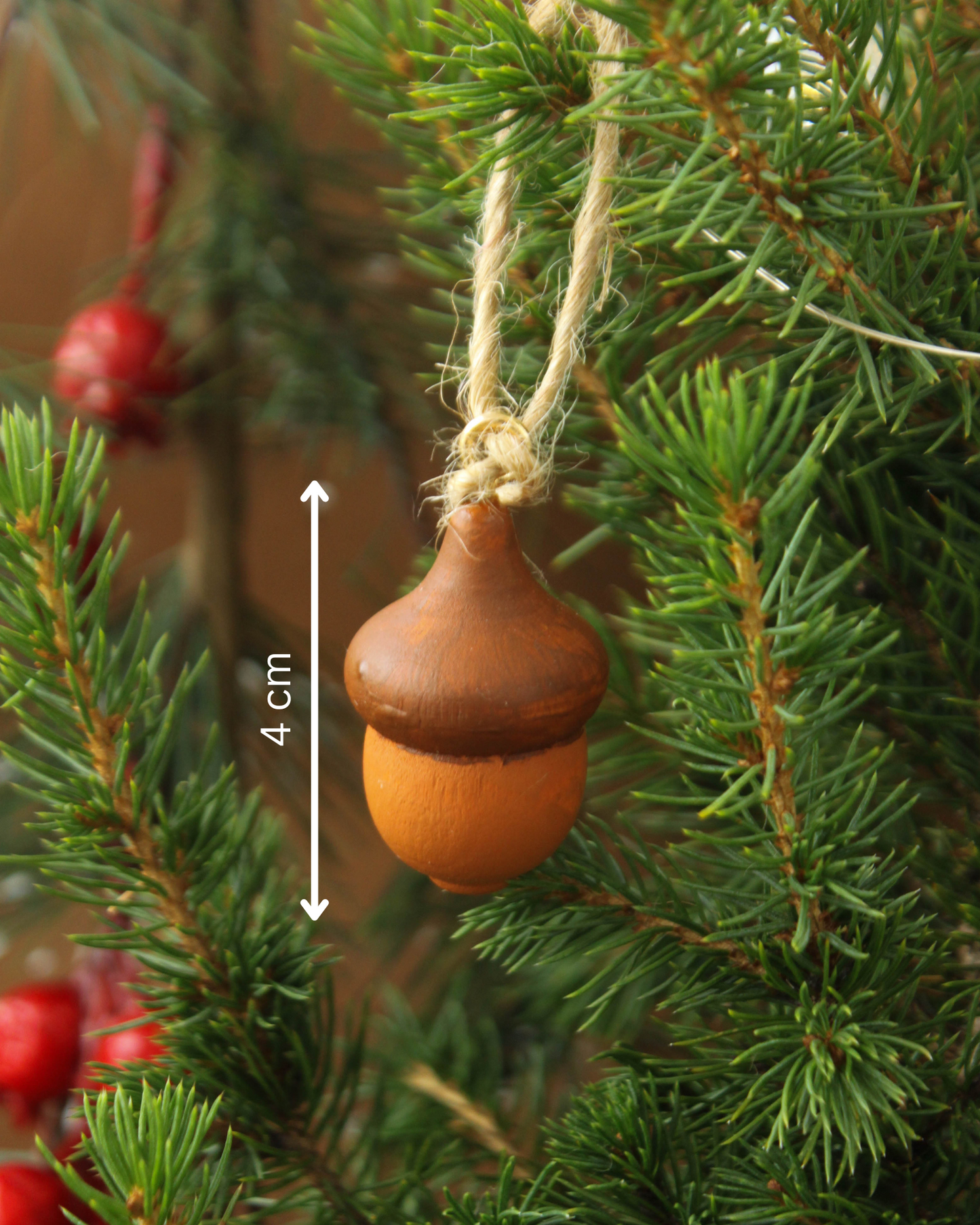 Acorn Wood Christmas Ornament