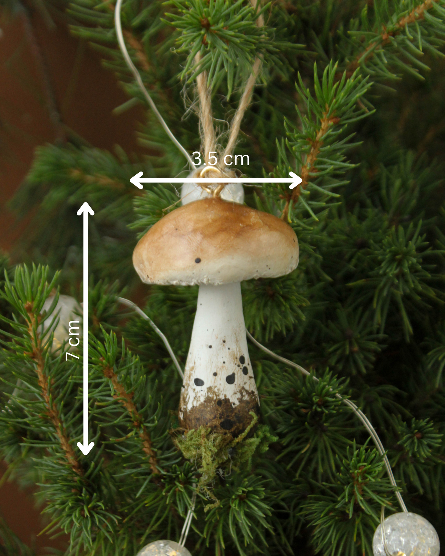 Penny Bun Brown Mushroom Christmas Ornaments