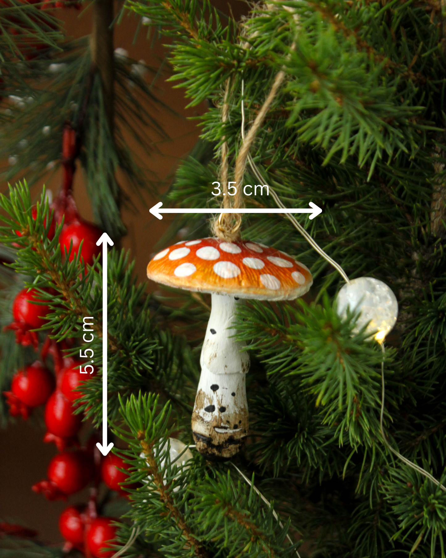 Amanita Muscaria Red Mushroom Christmas Ornaments