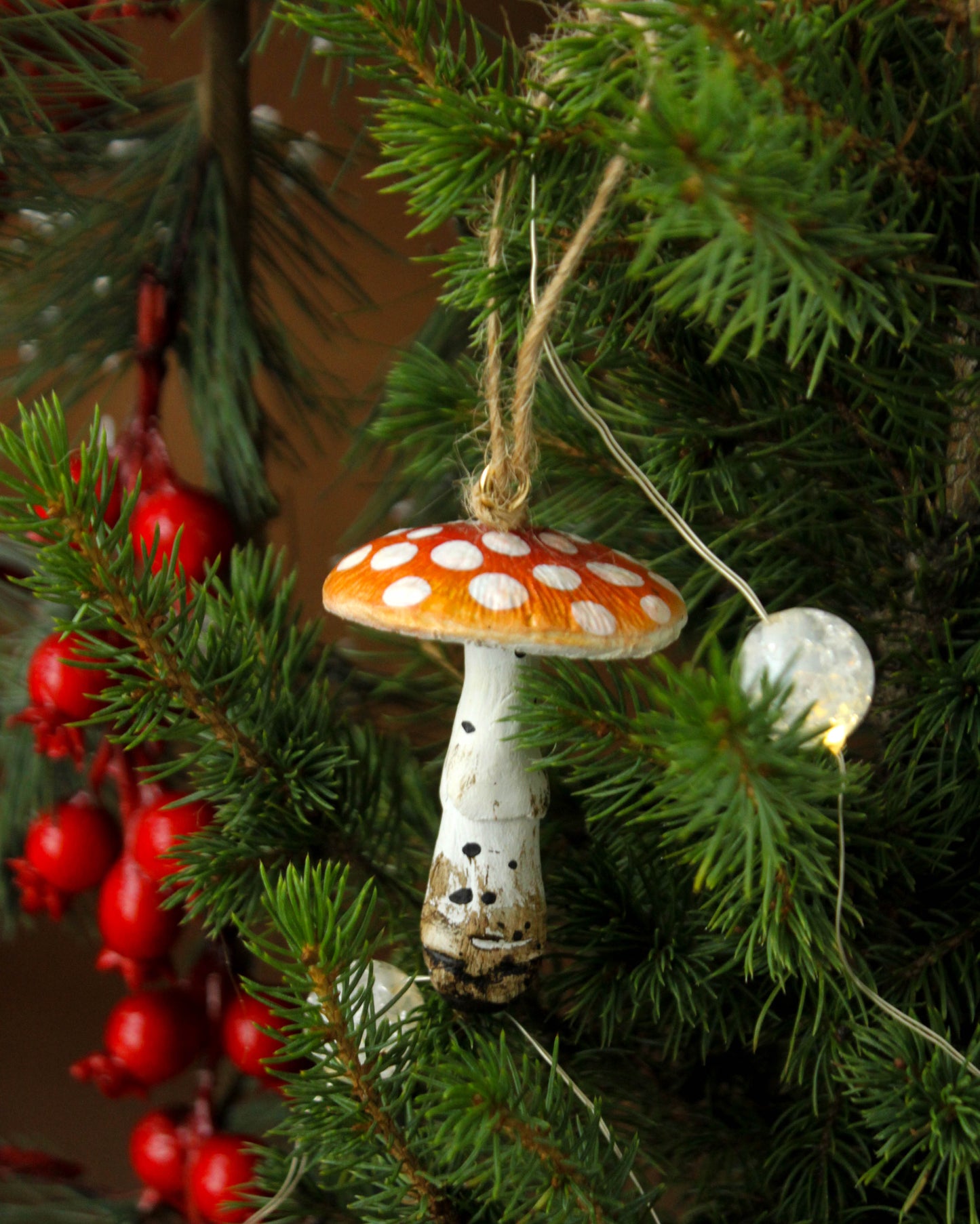 Amanita Muscaria Red Mushroom Christmas Ornaments