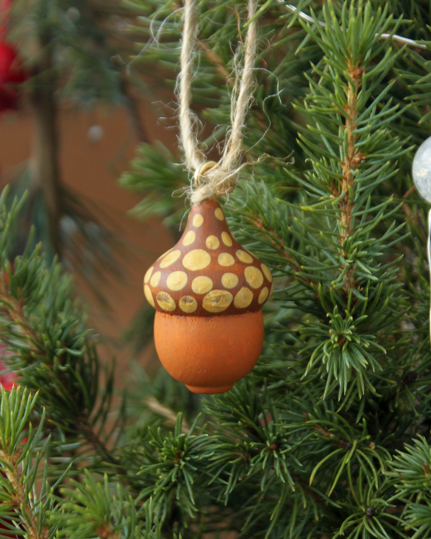 Acorn Wood Christmas Ornament