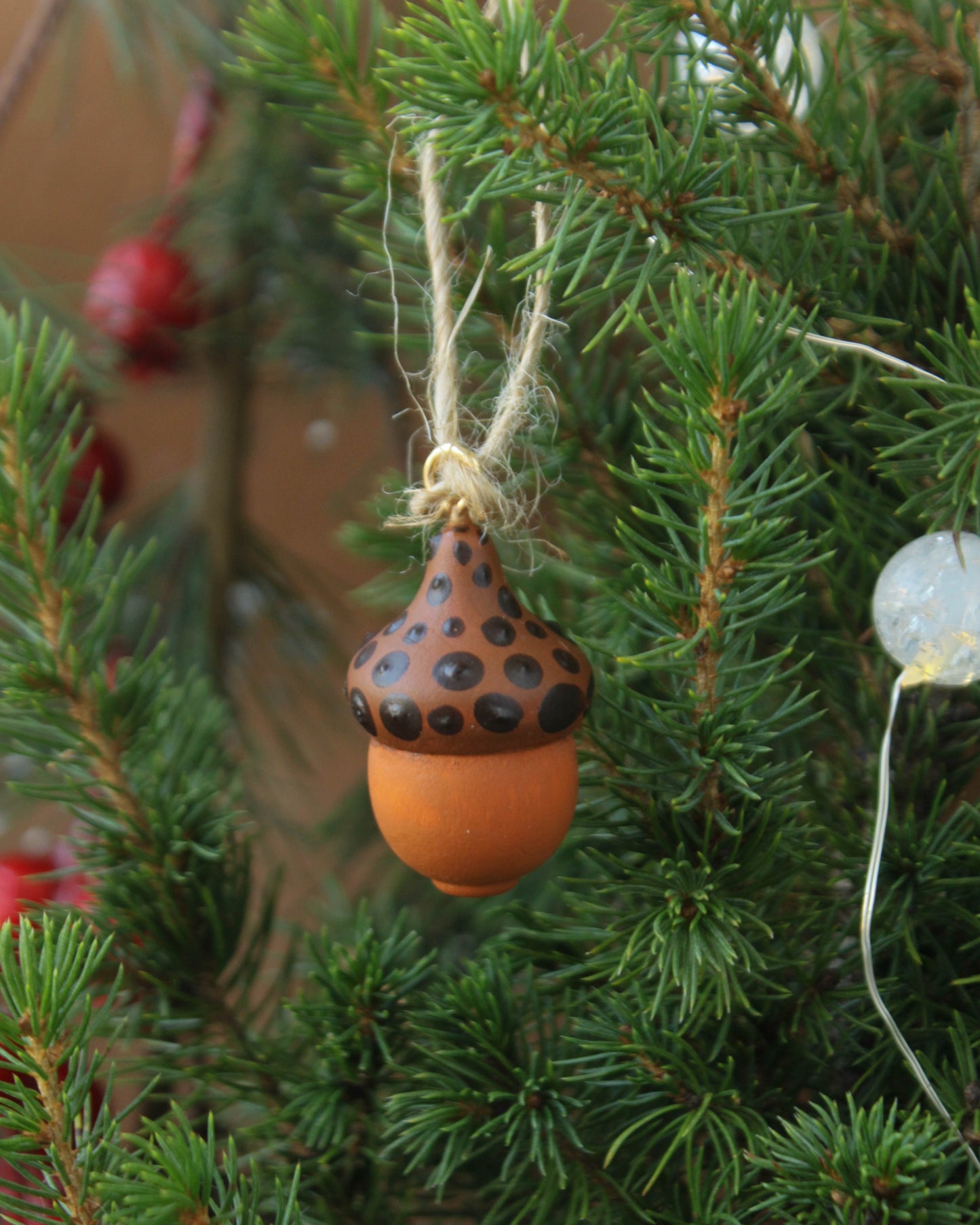 Acorn Wood Christmas Ornament