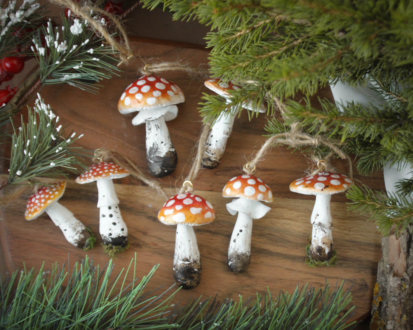 Amanita Muscaria Red Mushroom Christmas Ornaments