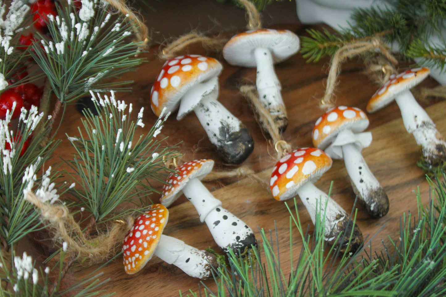 Amanita Muscaria Red Mushroom Christmas Ornaments