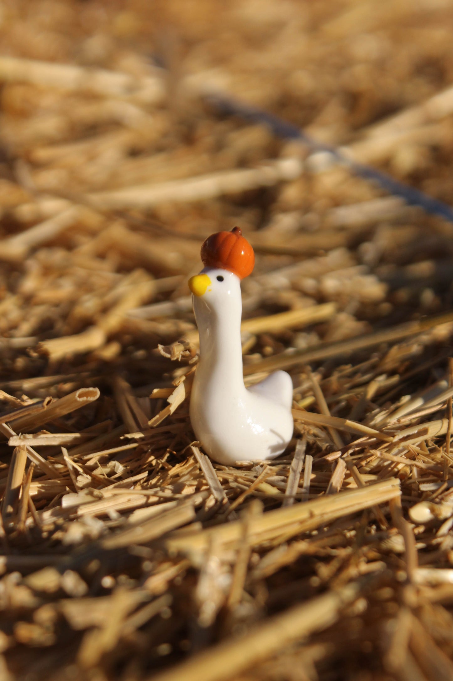Pumpkin Goose Figurine