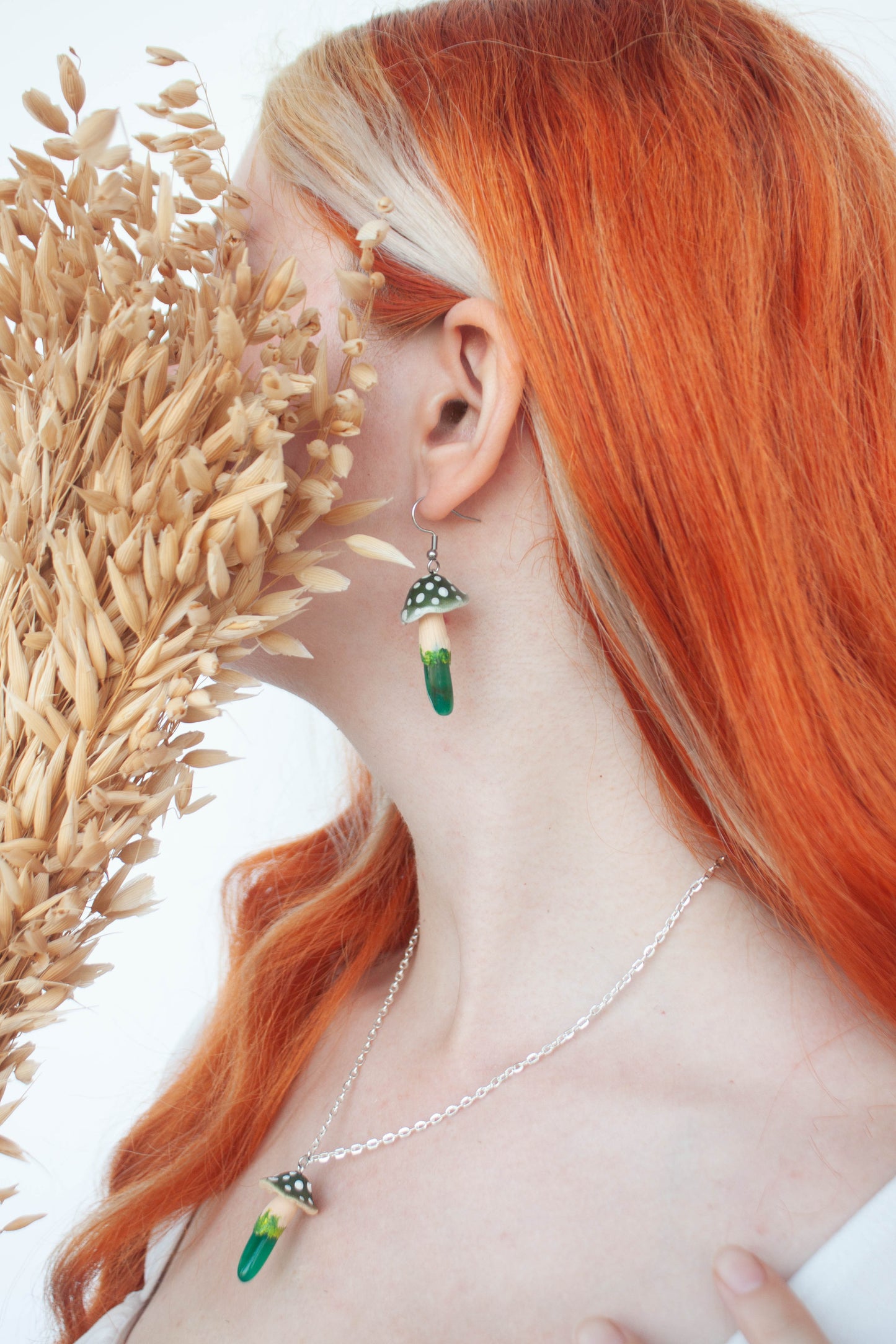 Green Mushroom with Green Agate
