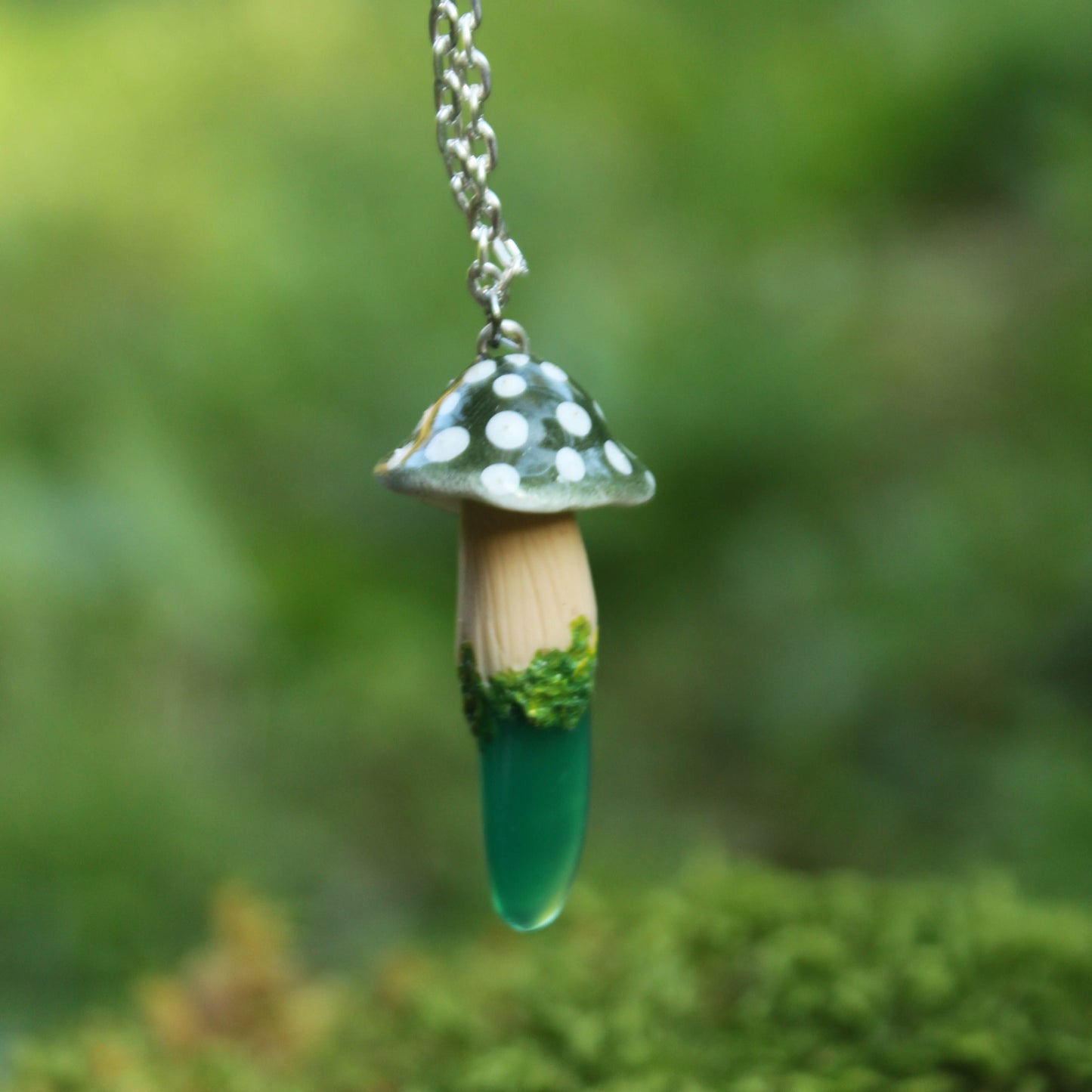 Green Mushroom with Green Agate