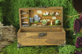 Wooden Owl Box with Miniature Forest Cabinet
