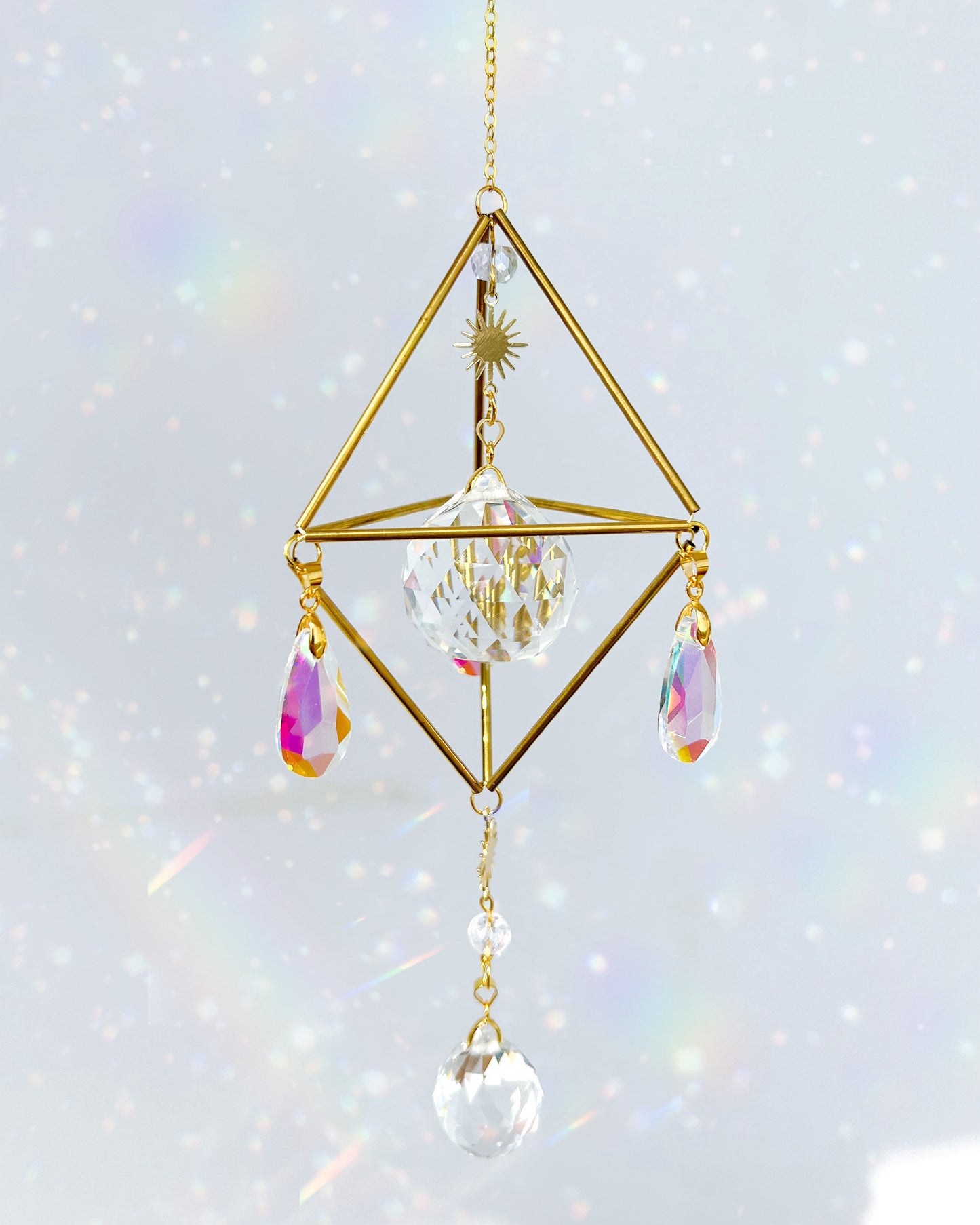 Golden Pyramid Suncatcher