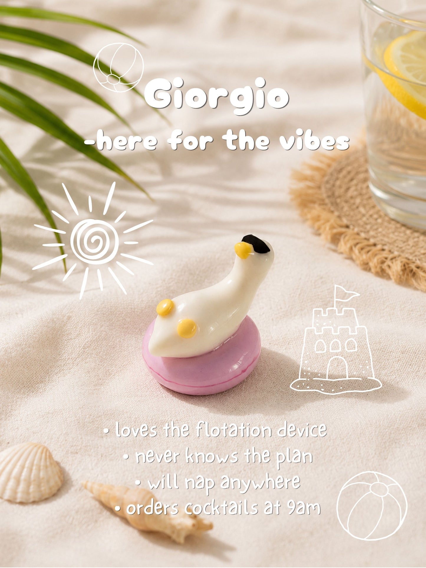Silly Geese Figurine on Vacation 🌴