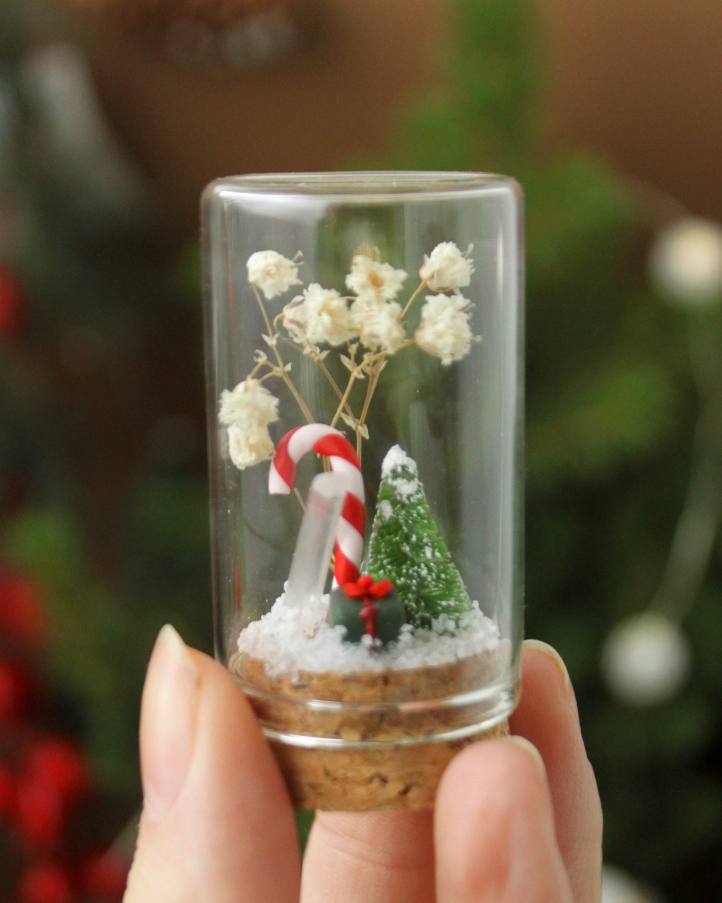 Miniature Crystal and Mushroom Terrariums