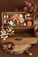 Sleeping Deer Large Autumn Fairy House – Miniature Keepsake Box