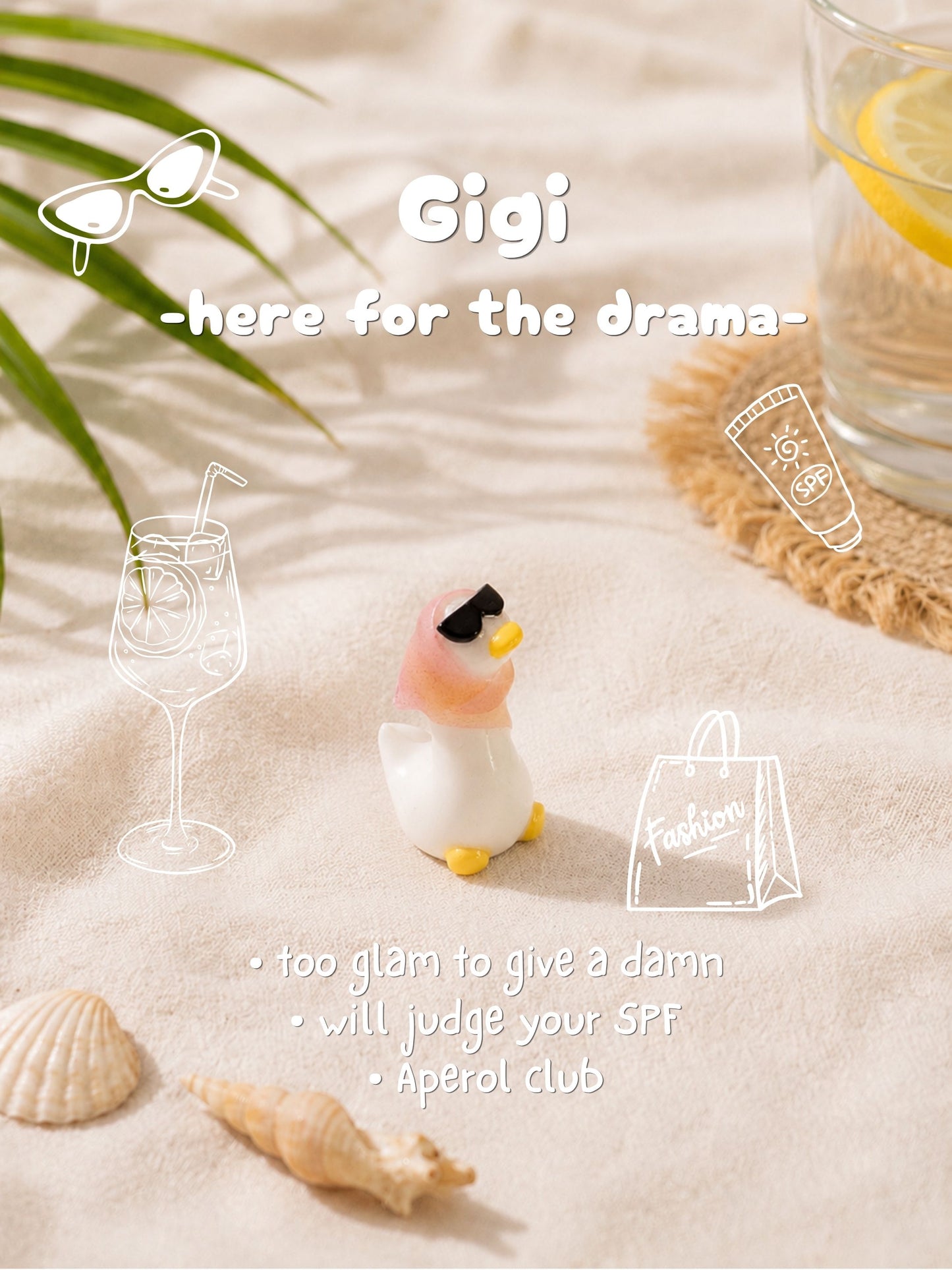 Silly Geese Figurine on Vacation 🌴