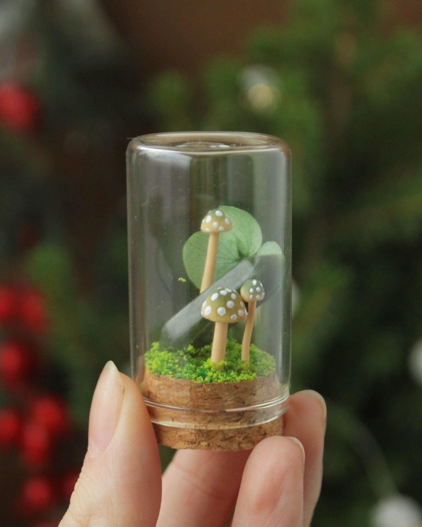 Miniature Crystal and Mushroom Terrariums