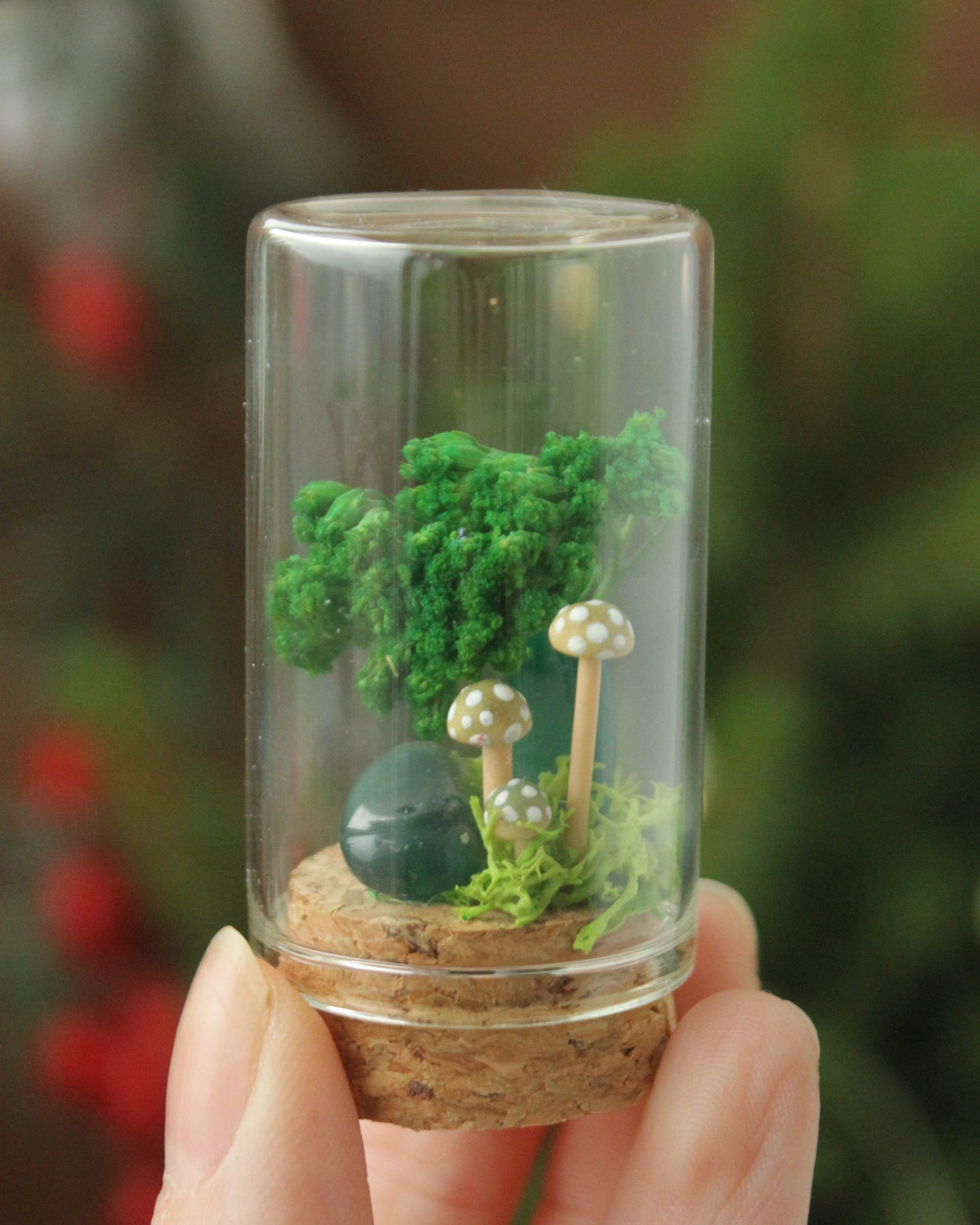 Miniature Crystal and Mushroom Terrariums