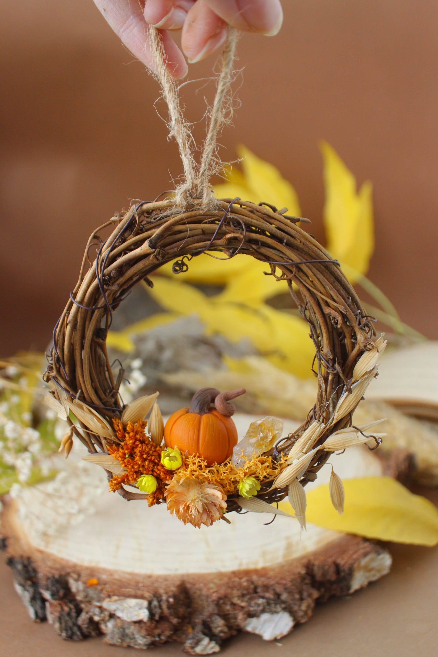 Autumn Wreath with Pumpkin