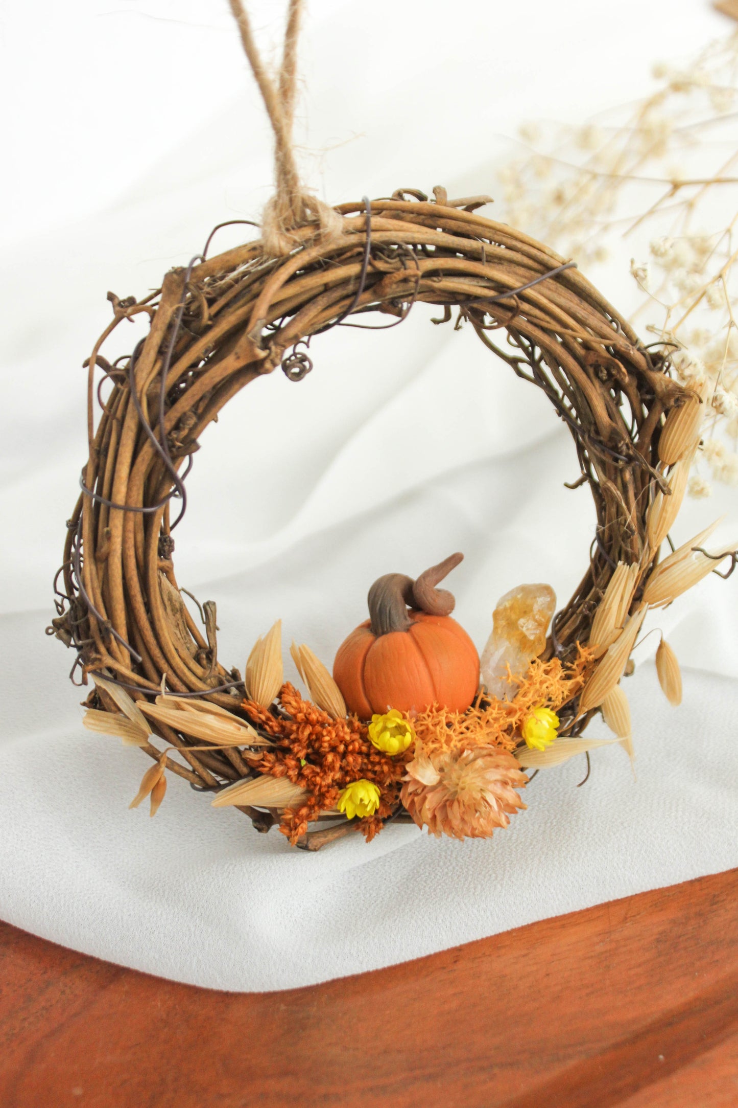 Autumn Wreath with Pumpkin