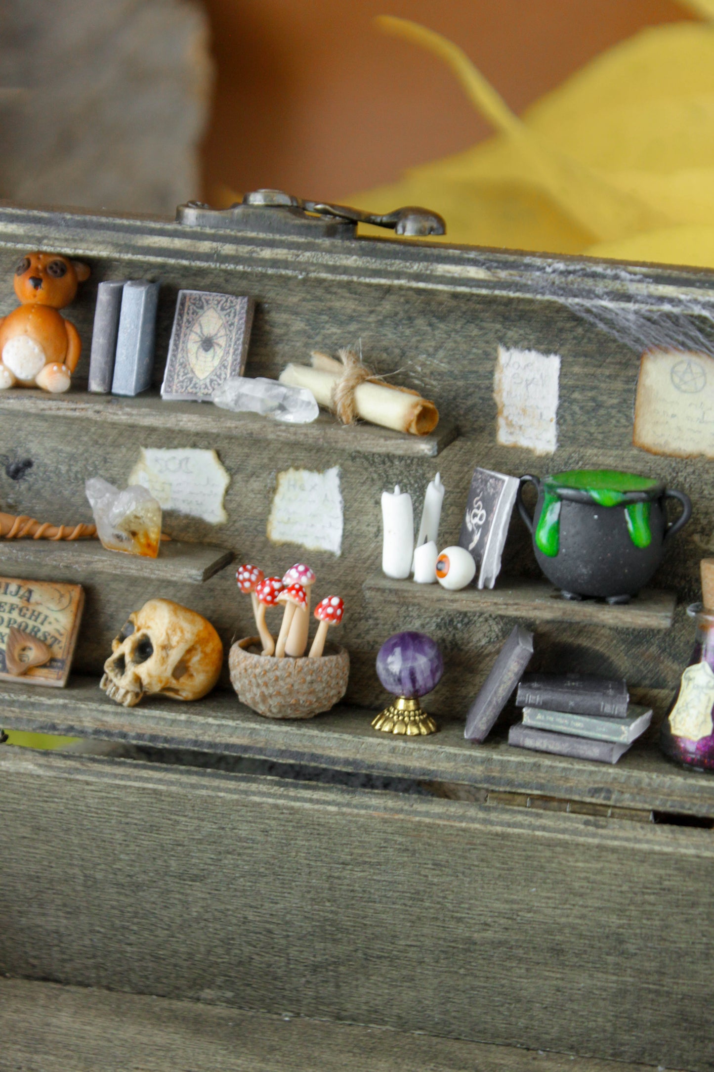 Spooky Cabinet Box- original Painting and Sculpture