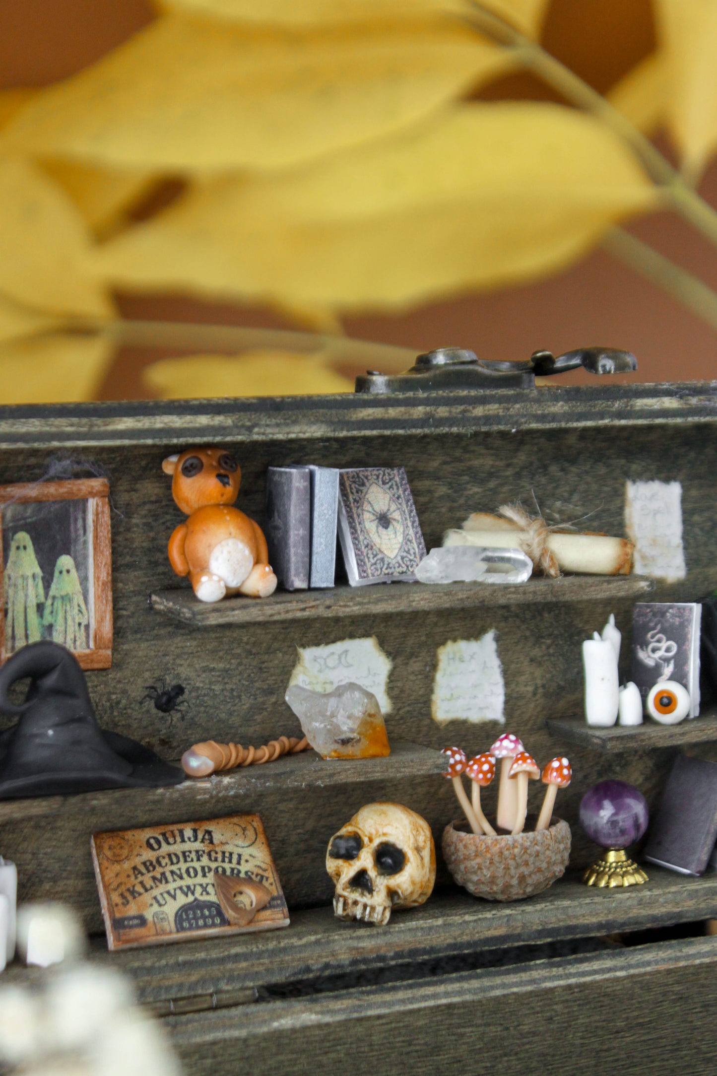 Spooky Cabinet Box- original Painting and Sculpture