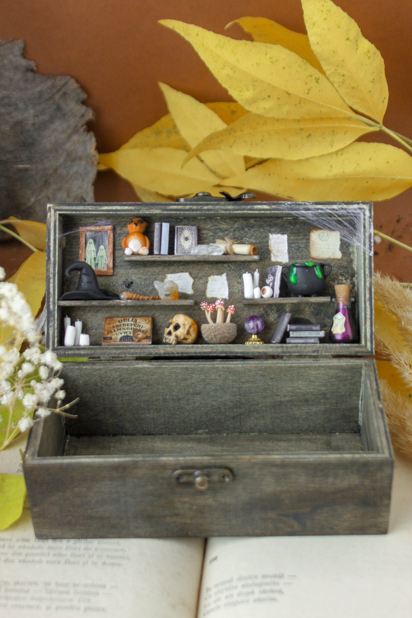 Spooky Cabinet Box- original Painting and Sculpture