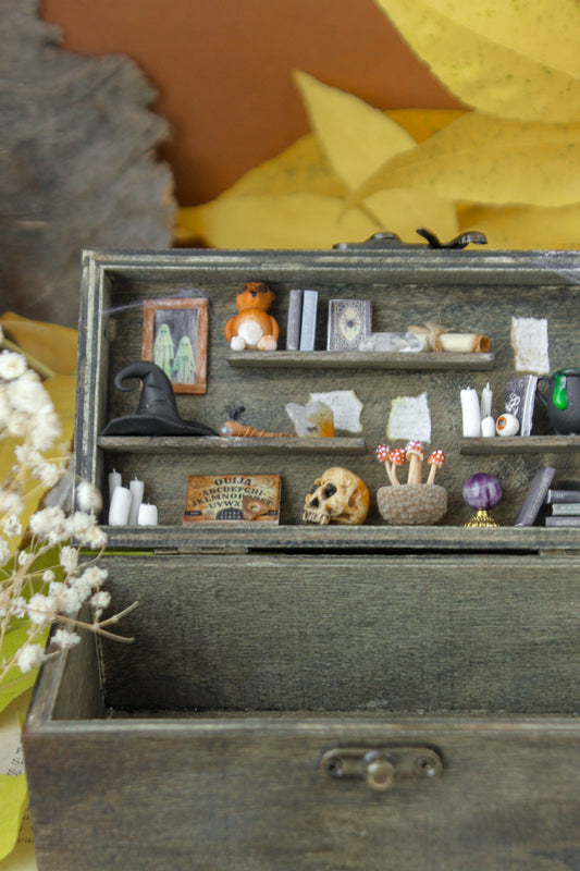 Spooky Cabinet Box- original Painting and Sculpture