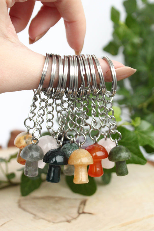 Crystal Mushroom Keychain