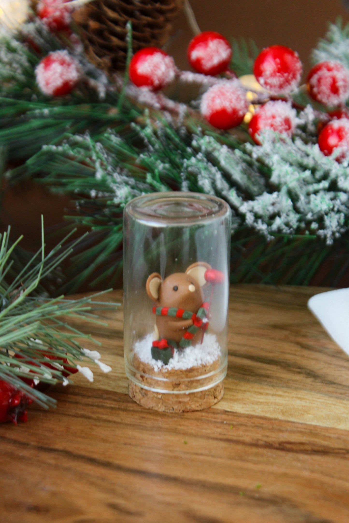 Tiny Christmas Mice Terrariums