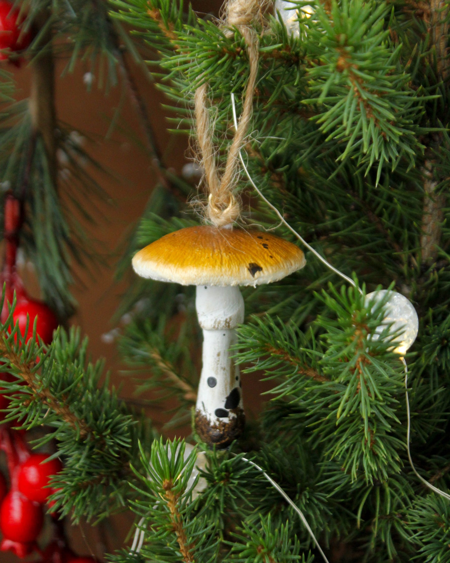 Penny Bun Brown Mushroom Christmas Ornaments