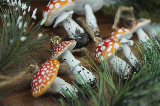 Amanita Muscaria Red Mushroom Christmas Ornaments