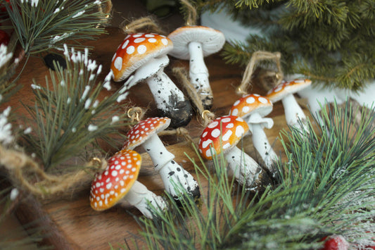 Amanita Muscaria Red Mushroom Christmas Ornaments