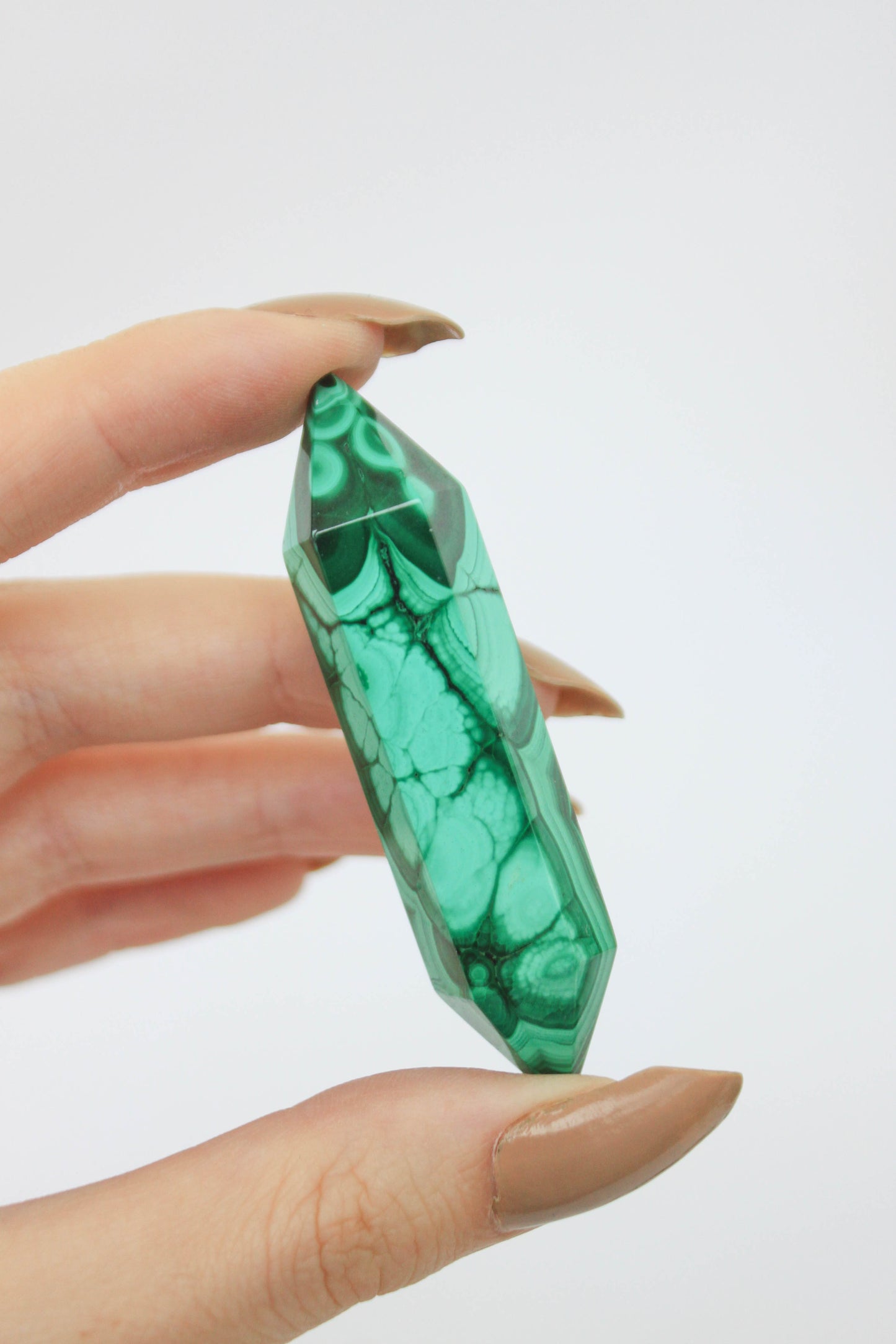 High Grade Double Point Malachite Tower