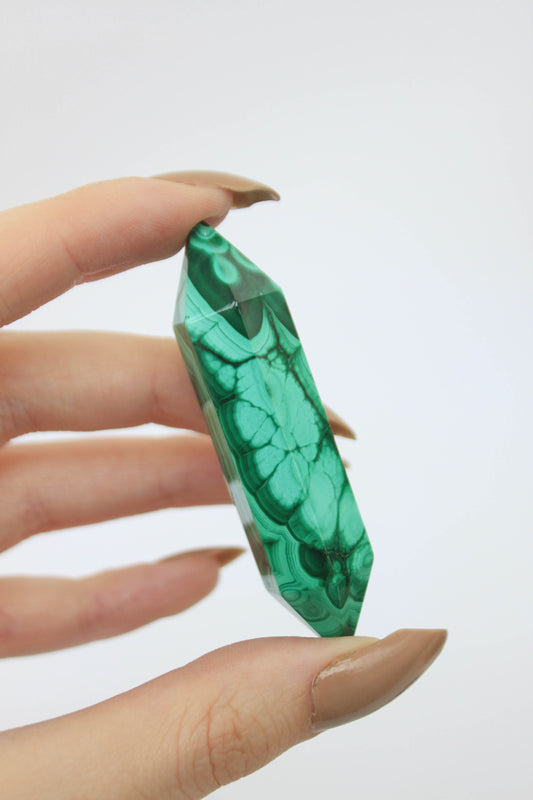High Grade Double Point Malachite Tower