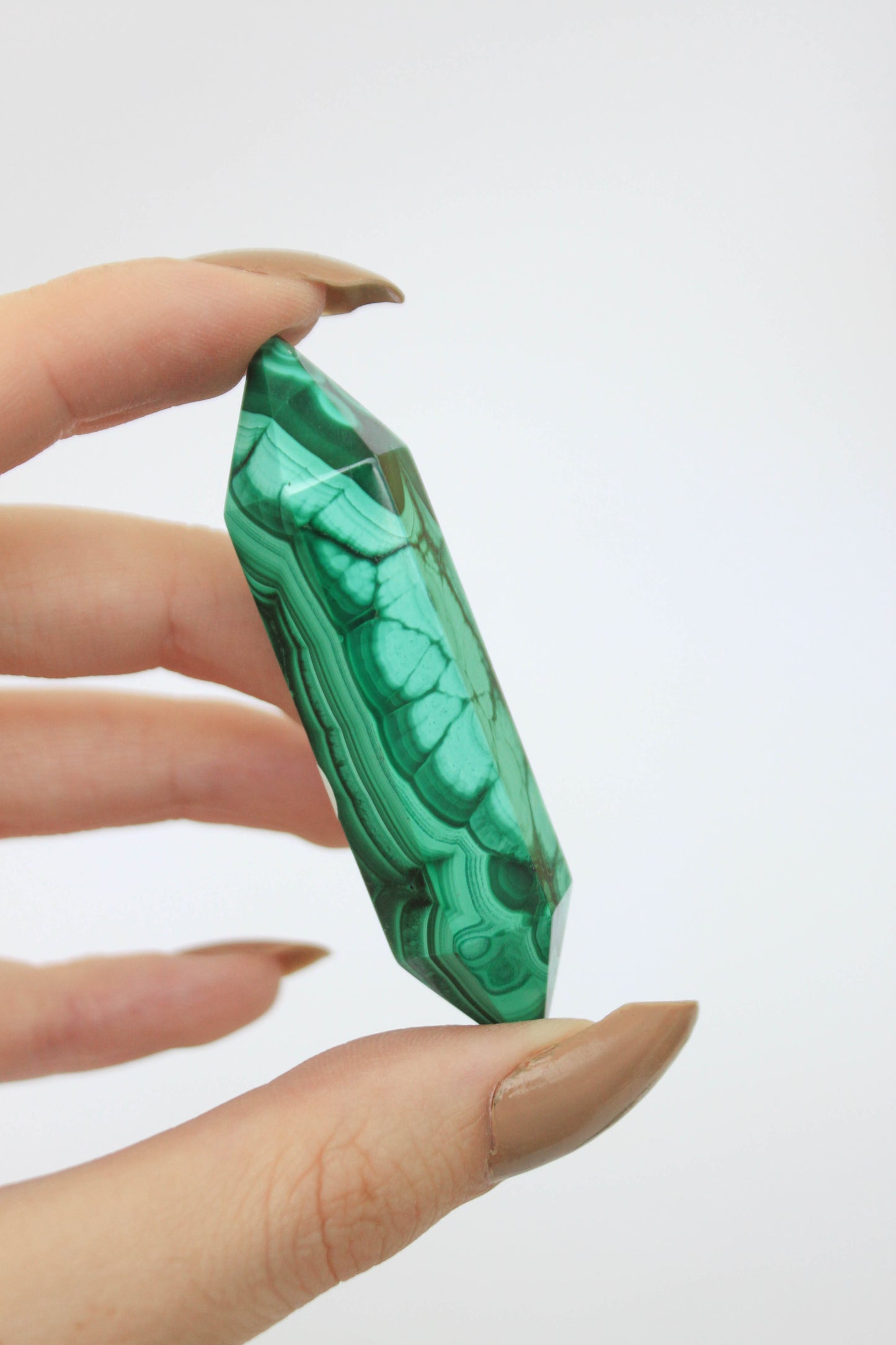 High Grade Double Point Malachite Tower