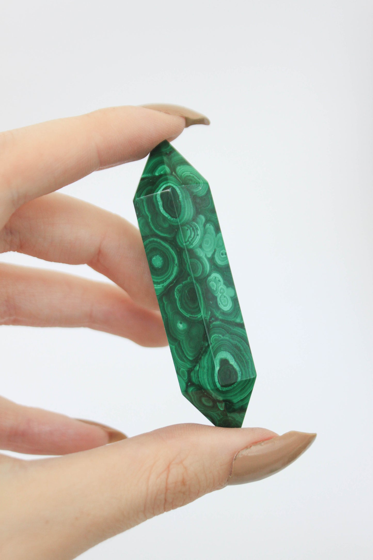 High Grade Double Point Malachite Tower