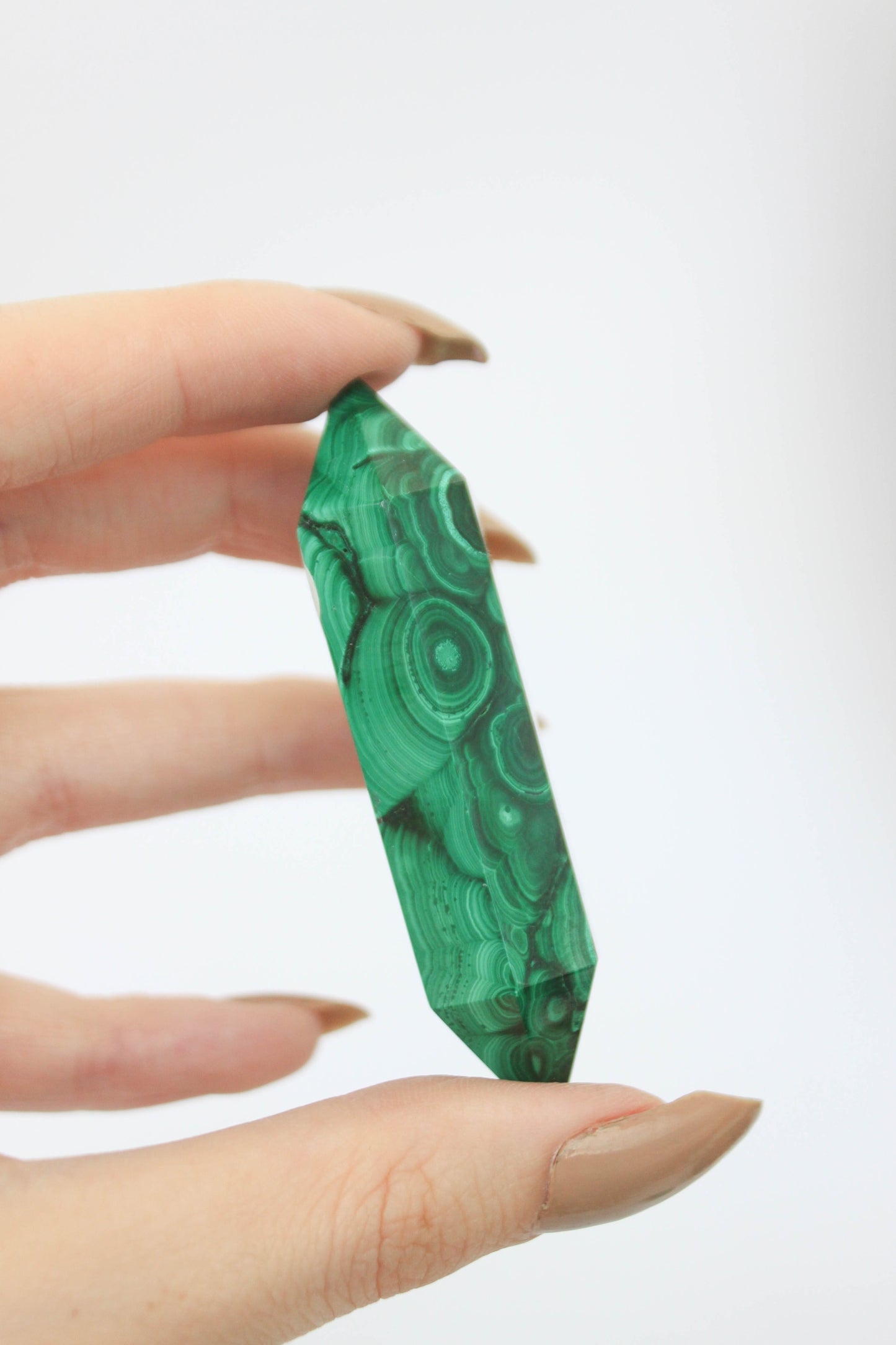 High Grade Double Point Malachite Tower