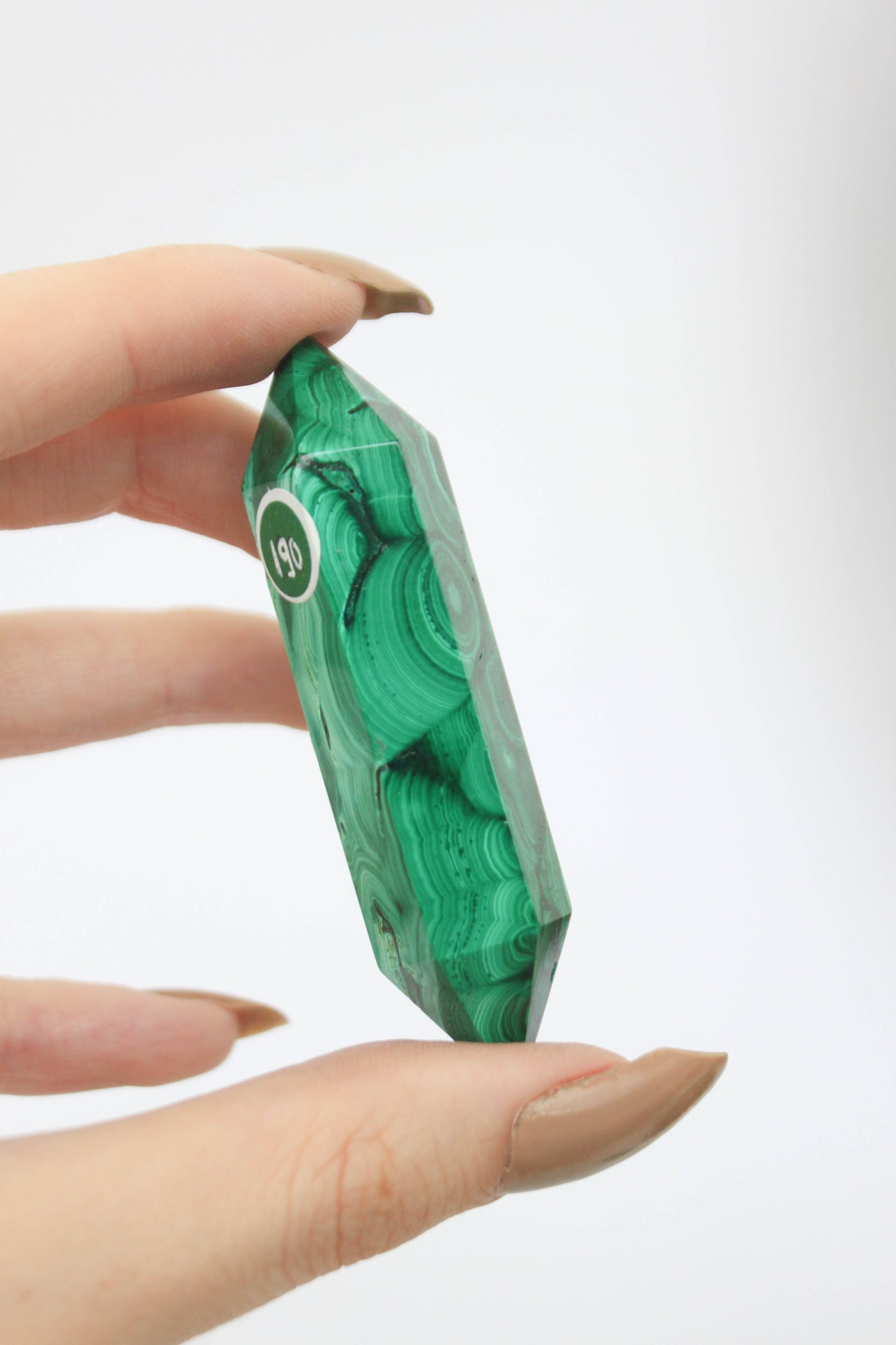 High Grade Double Point Malachite Tower