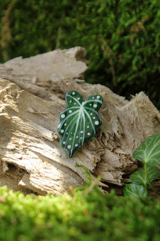 Spotted Begonia Leaf Pin