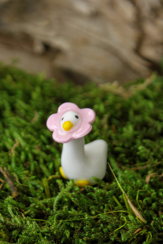Pink Flower Goose Sticker