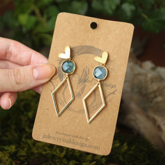 Labradorite Rhomb Earrings