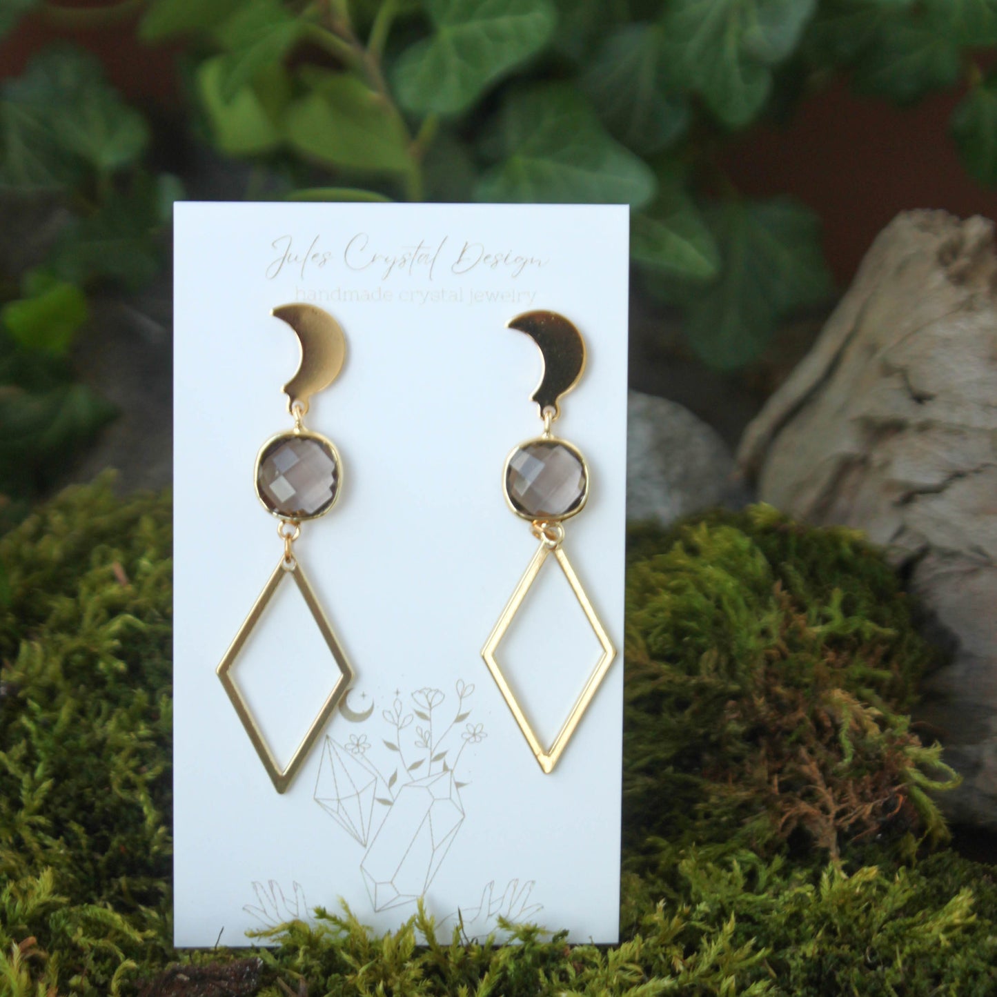 Smoky Quartz Rhomb Earrings