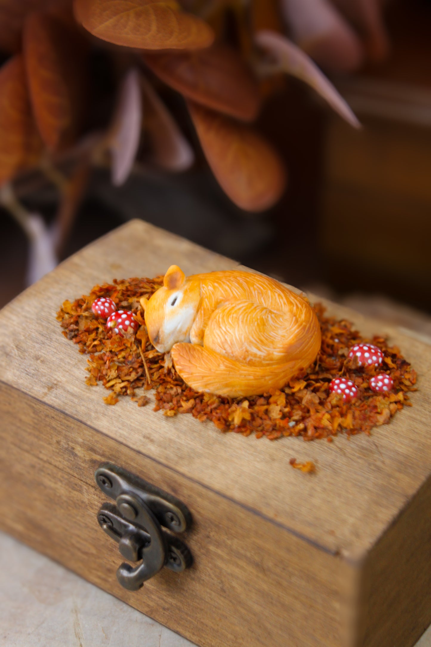 Sleeping Squirrel Cozy Fairy Box