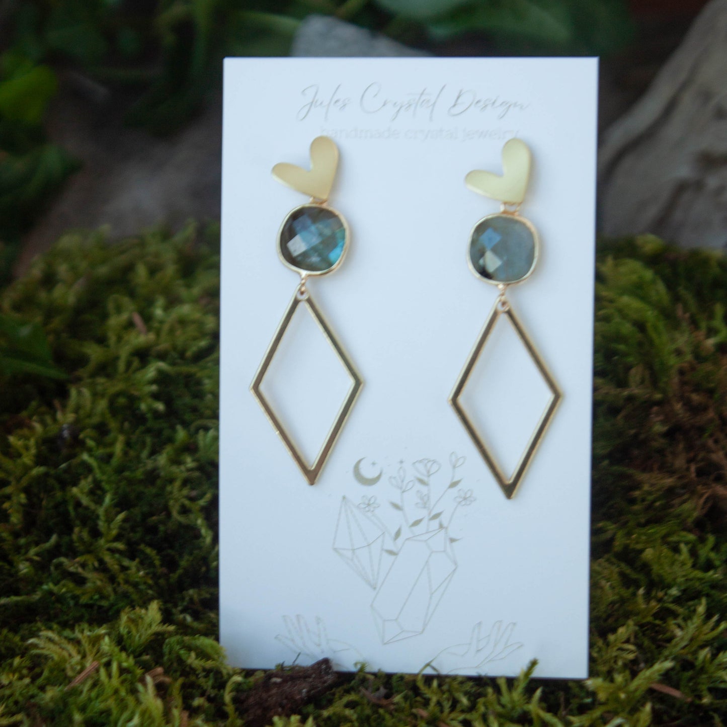 Labradorite Rhomb Earrings