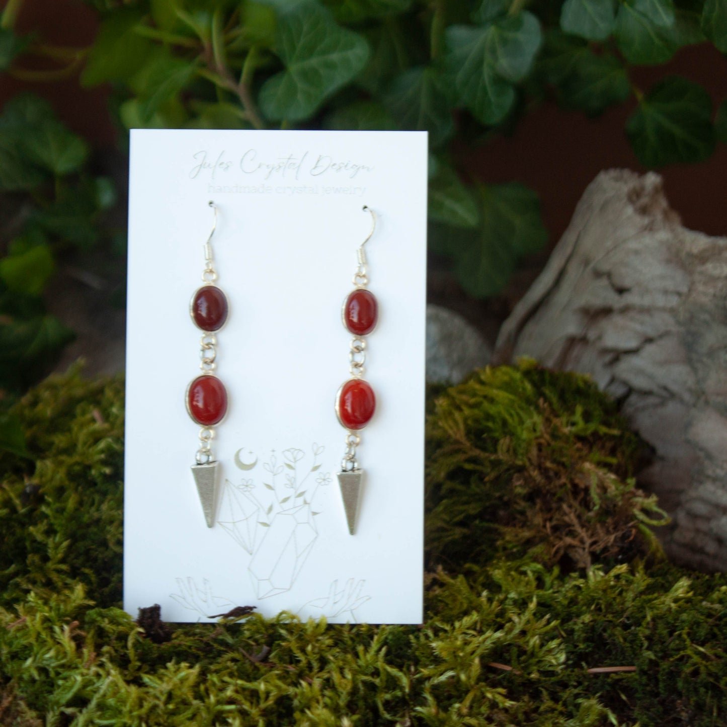 Silver Carnelian Earrings