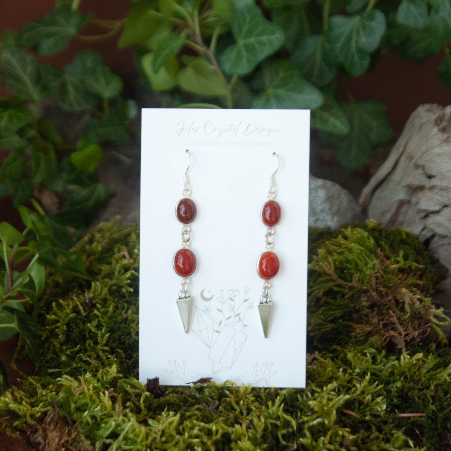 Silver Carnelian Earrings