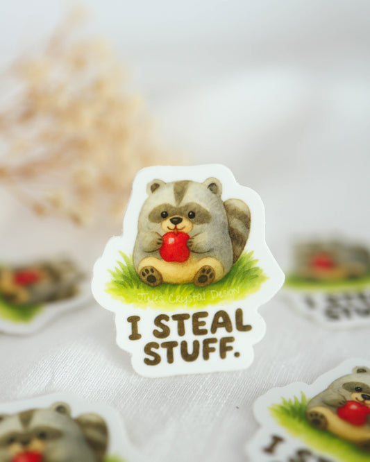 Sticker- Stealing Raccoon