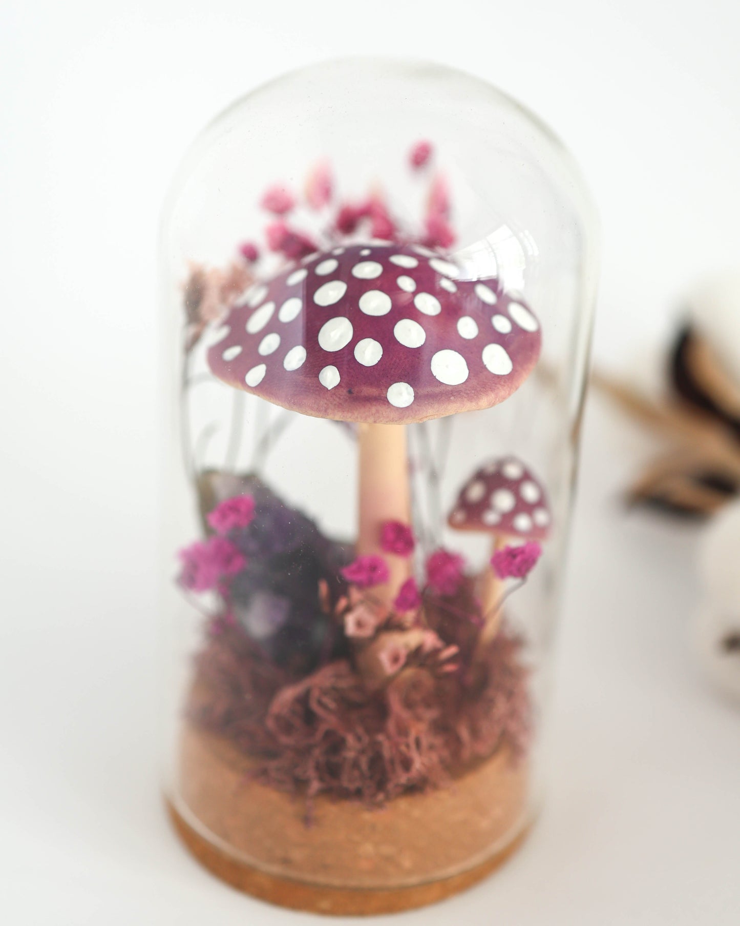 Purple Mushrooms Amethyst Terrarium