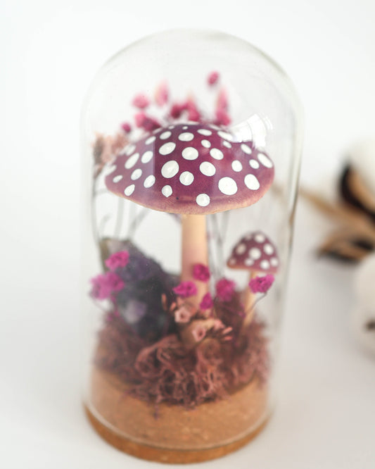 Purple Mushrooms Amethyst Terrarium