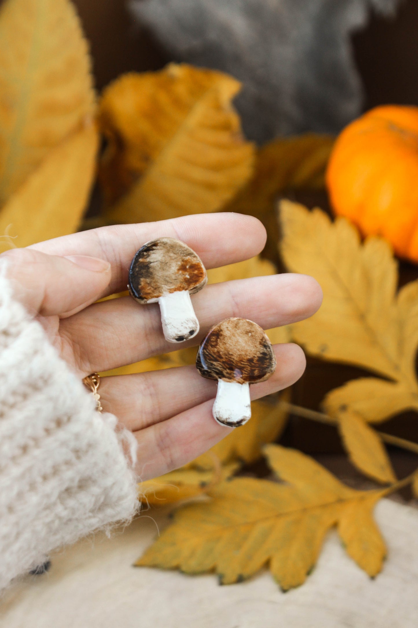 Brown Mushroom Pin