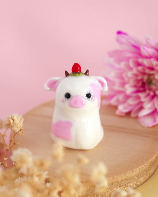 Millie the Cow Figurine- Strawberry