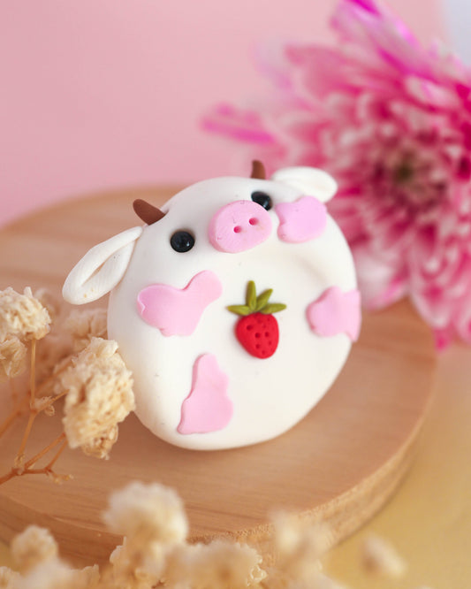 Strawberry Cow Worry Stone